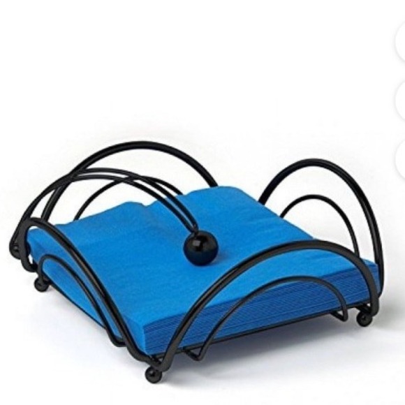 Metal Napkin Holder Decorative Ball Accent Modern Tabletop Napkin Dispenser - Picture 1 of 4